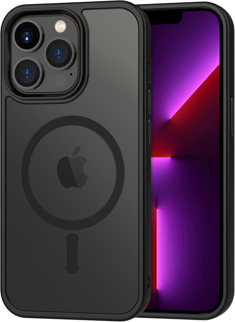 CACOE Magnetic Case for iPhone 13 Pro 6.1 inch-Compatible with MagSafe & Magnetic Car Phone Mount,Anti-Fingerprint TPU Thin Phone Cases Cover Protective Shockproof (Matte Black) - Image 1